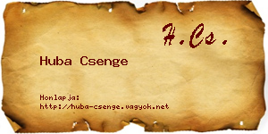 Huba Csenge névjegykártya